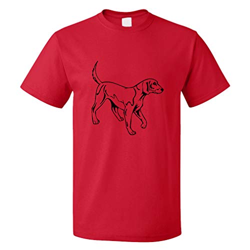 Custom Funny Graphic T Shirts for Men American Foxhound Black Cotton Top Red Design Only Large