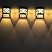 SEWACC 4pcs Solar Wall Lights Outdoor Solar Powered LED Yard Lighting Tool Waterproof Warm Light for Garden Porch Patio