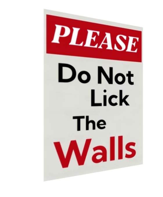 Funny 'Do Not Lick Walls' Metal Sign - Vintage Decor, Use Code 2CVWNTD7