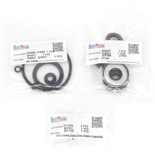 Image of 396350 Marine Gearcase Lower Unit Seal Kit for Johnson Evinrude 8-15 HP Outboard Boat Motors replaces 0396350 0777568 777568 Sierra 18-2656