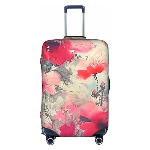 pink red flowers Elastic Travel Luggage Cover Travel Suitcase Protective Cover