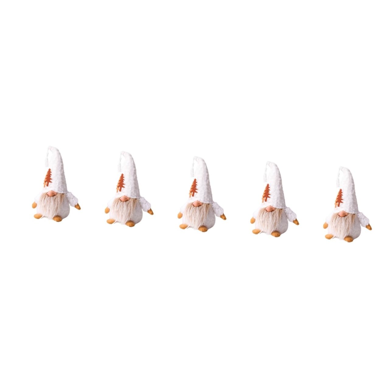 IMIKEYA 5St GNOME Schmuckstücke Stoffzwerge Dekorationen Hausdekorationen für zu Hause weihnachtsdeko weihnachtsgnom Ornament Weihnachtszwerg basteln Weihnachtszwergpuppe Gnom-Puppe Weiß