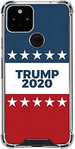 Skinit Clear Phone Case Compatible with Google Pixel 5 - Trump 2020 Red White and Blue Design