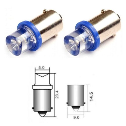 B9B - Bleu SMD LED lampe ampoule de rechange feux de position T4W BA9S 12V éclairage de plaque d'immatriculation éclairage intérieur (Inversé) Cover