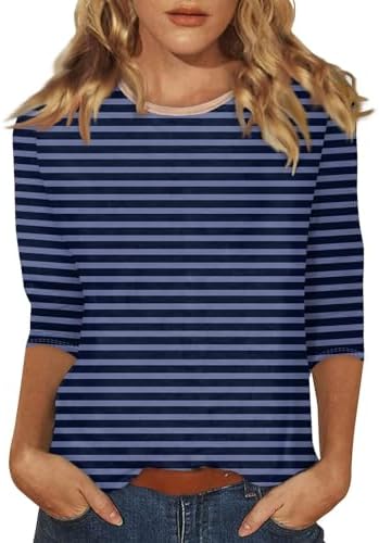 Plus Size Blouse,Christmas Shirts for Women 2024 Cute Xmas 3D Graphic Sweatshirt 3/4 Sleeve Tops Fall Clothes