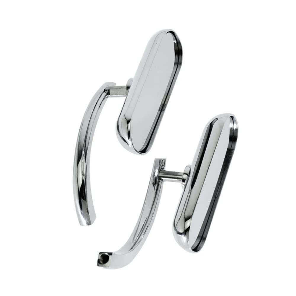 1 paire de mini rétroviseurs ovales de moto en aluminium pour modèles H-arley-D-avidson H-onda K-awasaki S-uzuki Cruiser, rétroviseurs latéraux HD à rotation à 360°, Chrome