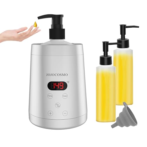 JOJOCOSMO Massage Oil Warmer Heater with Two Bottles Dispenser, Digital Lotion Warmer, Oil Warmer...