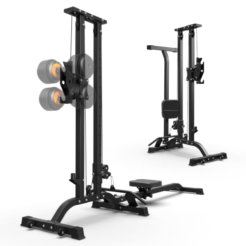 TOUSAINS 2 in 1 Cable LAT Pulldown Machine, Cable & Rower CR63, 330 lbs Capacity, Foldable Home Gym for Small Spaces, 7ft Ceiling Fit, No Drilling, 4 Rollers Smooth & Quiet