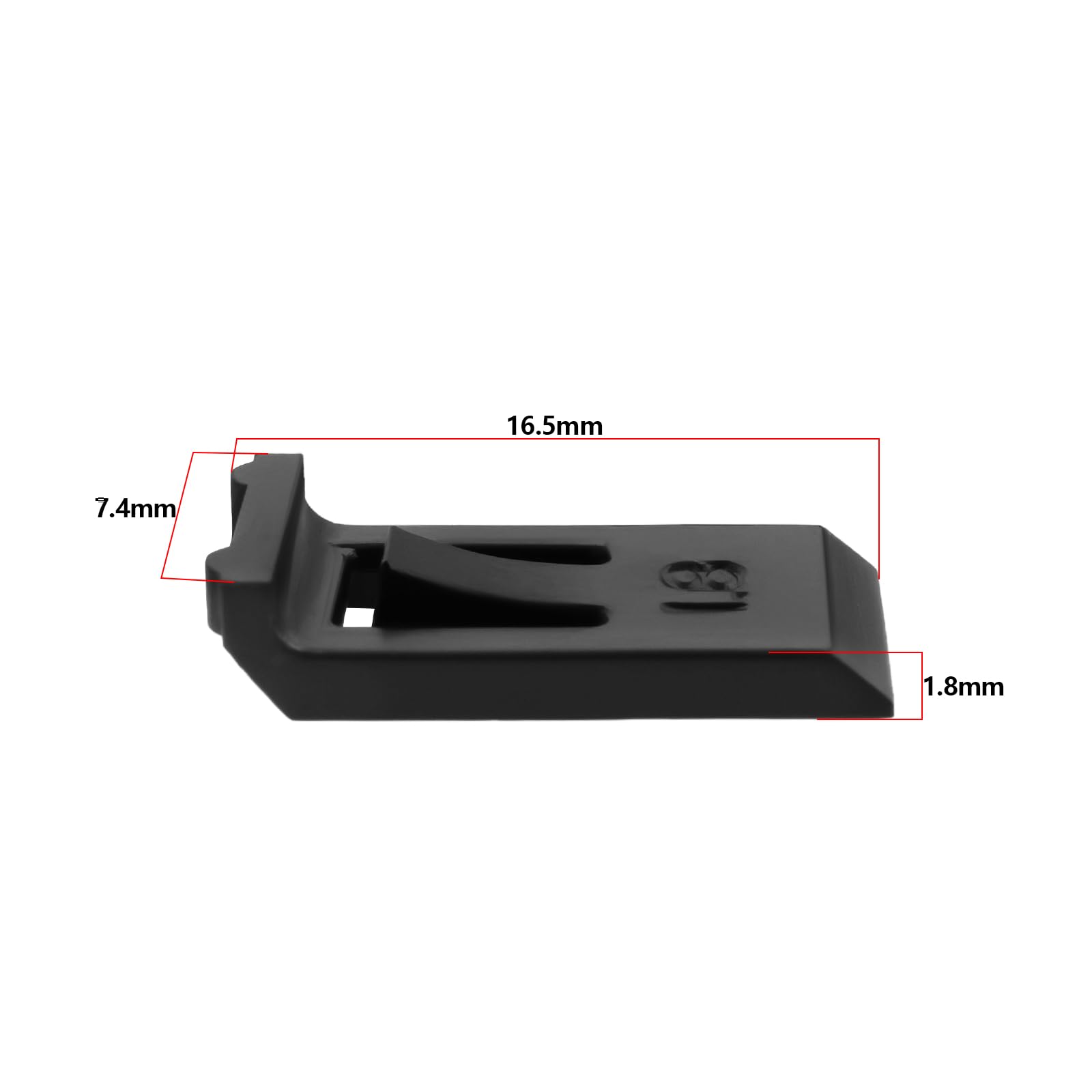 ECSiNG 10x Hinge Restrictors Angle Stops Hinge Clip Compatible with Blum 74.1103 for 107 Degree Hinges Black(16.5mm x 7.4mm x 1.8mm) - Image 4