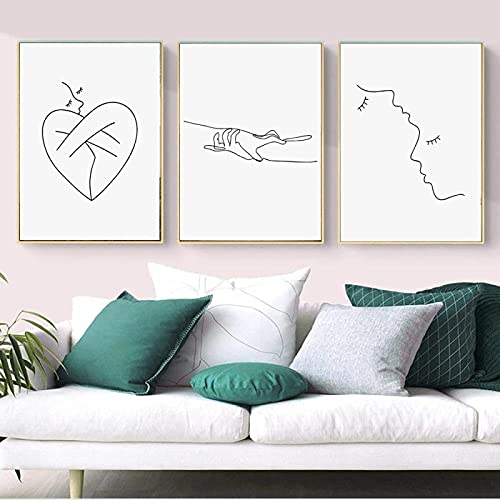 Affiches abstraite femme et impression toile nordique minimaliste pour décoration murale salon