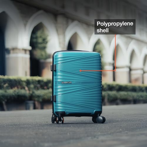 Image of Nasher Miles Mumbai Hard-Sided Polypropylene 8 Wheels Double Spinner Cabin Luggage Dark Green 20 inch |55cm Trolley Bag,Small