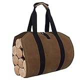 Joroamp Firewood Carrier, Canvas Log Holder Tote Bag for Outdoor Fireplace Wood