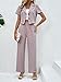 SweatyRocks Women's 2 Piece Outfits Short Sleeve Cropped Lapel Blazer with Dress Pants Set Dusty Pink M