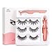 Produktbild [3 Paar] Magnetische Wimpern, 3D Natürliches Magnetic Eyeliner-Kit, Eyeliner flüssiger schwarz und glatt, wasserdicht, wiederverwendbar 5 Magnete, falsche Wimpern ohne Kleber, mit Pinzette