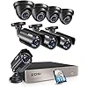 ZOSI 5MP Lite Home Security Camera System with 1TB Hard Drive,8CH H.265+ CCTV DVR,8pcs 1080P 1920TVL Weatherproof Surveillance Cameras,80ft Night Vision,Motion Alert,Remote Access for 24/7 Recording