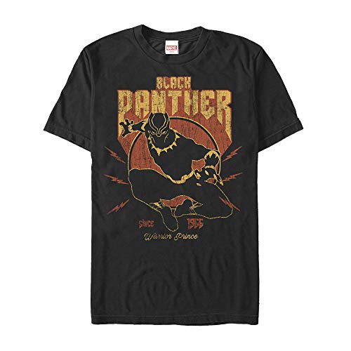 T-shirt Marvel Black Panther Warrior Prince Bolt noir pour homme en coton