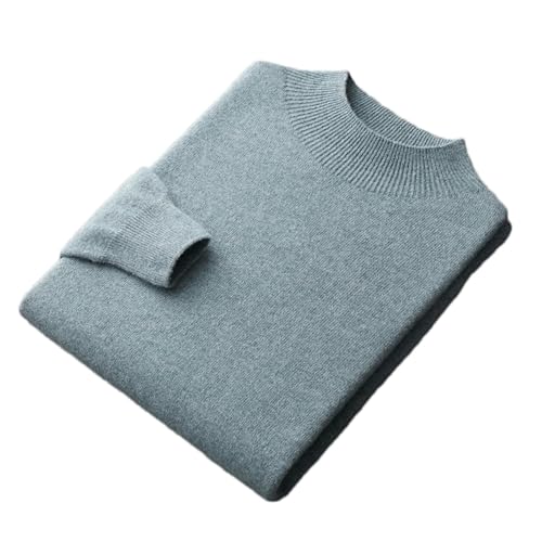 Autumn and Winter semi-high Collar Men's Cashmere Sweater Solid Color Wool Men Knitted Sweater3