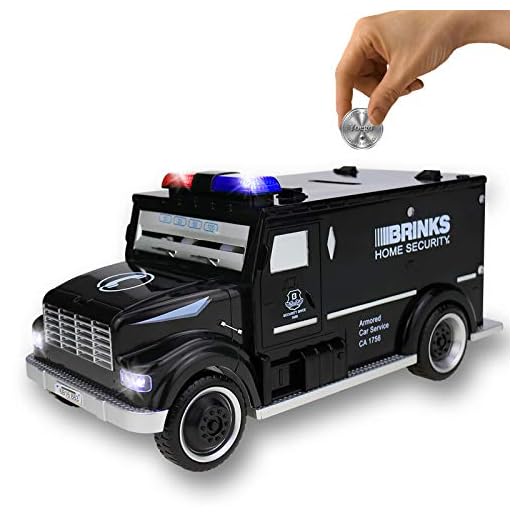 Yoego Kids Money Bank, Electronic Piggy Banks, Great Gift Toy for Kids Children, Cool Armored Car Bank Password Coin Bank, Perfect Toy Gifts for Boys Girls (Black)