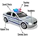 2 Pack Metal Diecast NY Police Cars Pull Back Battery Powered Toy Vehicles with LED Headlights and Siren Sounds 1:32 Scale
