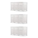 Suncast Outdoor Garden Yard 4 Panel Screen Enclosure Gated Fence, White (3 Pack)