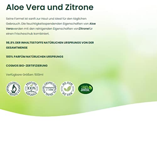 Duschgel für Damen mit Aloe Vera und Zitrone von Felce Azzurra BIO