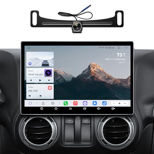 11.5�C���` �J�[���W�I Jeep Wrangler JK �w�b�h���j�b�g Dodge Ram 1500 ���W�I ���C�����XCarPlay & Android Auto/Android 13 /5G WiFi/�^�b�`�X�N���[��/FM/AM/4GB RAM