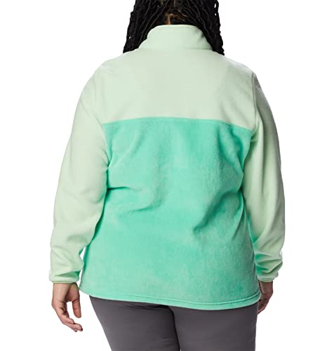Image of Columbia Womens Benton Springs Half Snap II Pull Over Fleece Jacket, Dark Stone /Canoe /Vintage Blue, 3X