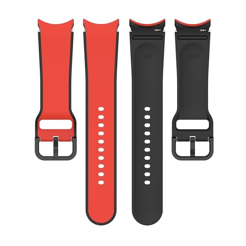 [QAICHFKS] Galaxy Watch 7 6 5 4 40mm 44mm 6 Classic 47mm 43mmp 20mm ԂȂVRXgbv 1 (Red black)