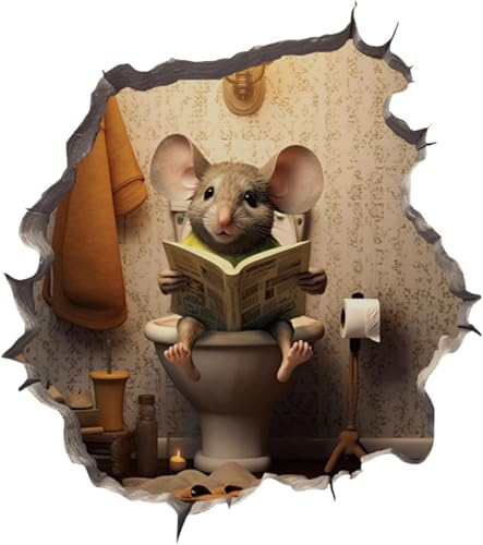 Gammaeon 3D Mouse Hole Wall Stickers, Realistic 3D Wall Art, Multicolor, Vinyl,...