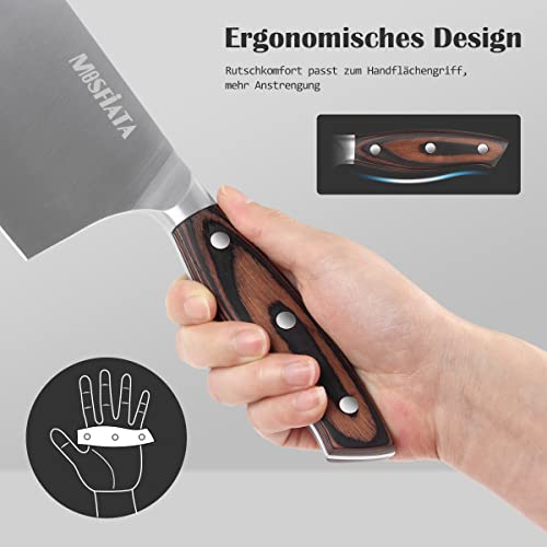 Foto von MOSFiATA Hackmesser 20 cm, Chinesisches Kochmesser Edelstahl Fleischmesser