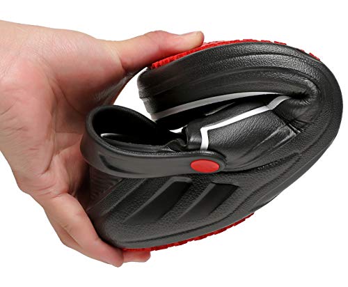 Zlosun Men And Women's Garden Nurse Doctors Water Resident Safty Work Shoes Non Slip Kitchen Chef Clogs(Black,8.5 Women/7.5 Men) #TOP4