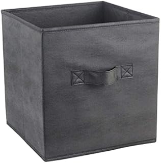 URBANESSENTIALS Premium Foldable Cube Storage Box with Handles - Fabric Storage Cube and Storage Organiser - 27 L x 27 W x 28cm H (Black)