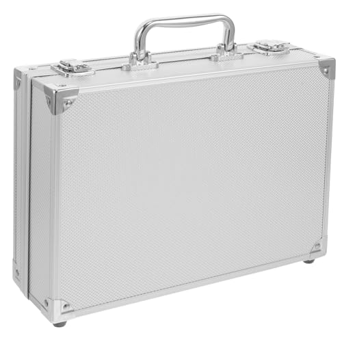Angoily Tool Box Aluminum Tool Kit Box Case for Men Briefcase Portable Workstation Aluminum Storage Case Hardware