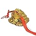 NC fengshuibringluck Brass Feng Shui Money Frog Statue with 5 Lucky Charm Ancient Coins on Red String,Feng Shui Decor for Home Car