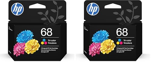 Image of HP 68 Tri-Color Ink Cartridge, Works Envy 6100e, 6500e Series, Eligible for Instant Ink, 7FP20TN, Packaging May Vary, (Pack of 2)