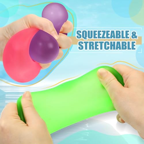 Image of NHR Squishy Ice Cube Stress Relief Fidget Toys, High Density Sugar Filled Sensory Toys for Kids & Adults, Squeezable & Stretchable Cube for Focus and Anxiety Relief, 5cm, (Pack of 1)