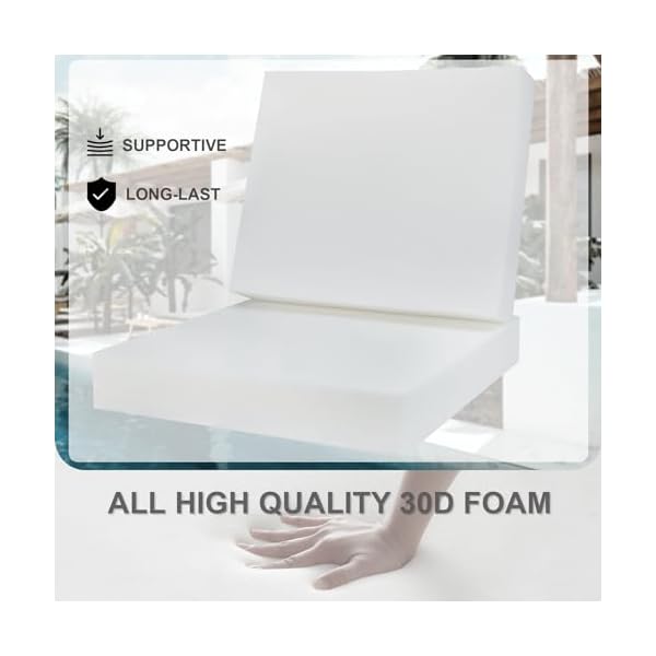 Favoyard Deep Seat Patio Cushion Set 24 x 24 Inch Waterproof Outdoor Chair Cushions for Patio Furniture with Fade Resistant and Removable Cover with Handle & Adjustable Straps for Patio, Yard, Garden - Image 5