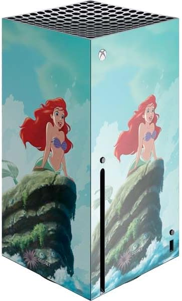 Skinit Decal Gaming Skin Compatible with Xbox Series X Console - Officially Licensed Disney The Little Mermaid Ariel Stripes Design