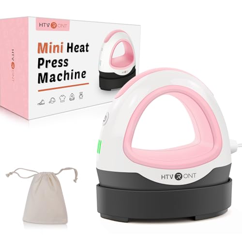 HTVRONT Heat Press Mini Iron for Crafting, Mini Heat Press Machine for T Shirts, Auto-Off Small Heat...