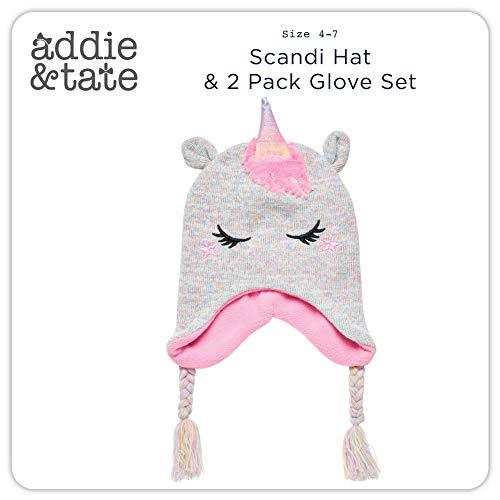 Abg Accessories Girls Critter Winter Hat And 2 Pair Gloves Or Mittens (Toddler/Little Girls), Size Age 4-7, Unicorn Gloves #TOP1