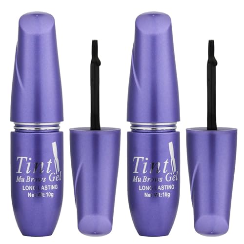 Paquete de 2 geles para cejas con tatuaje, aspecto natural, tatuajes para cejas, despegables, impermeables y a prueba de manchas, dura hasta 3 días, fórmula fácil de despegar, marrón