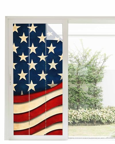 Película de privacidad para ventana temática bandera americana 35.4 x 78.7 pulgadas miniatura 1