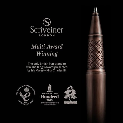 Image of Scriveiner Copper Rollerball Pen - Stunning Luxury Pen, Schmidt Ink Refill, Best Roller Ball Gift Set for Men & Women, Professional, Executive Office, Nice Pens