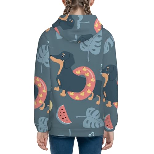 Watermelons Dachshunds Kids Pullover Hoodies Boys Sweatshirts Girls Athletic Clothes with Pocket4