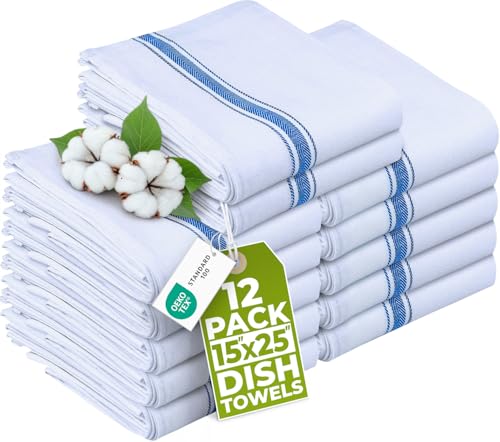 Utopia Towels Blue Dish Towels [12 Pack - 15 x 25...