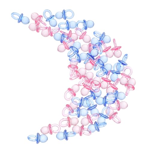 Toyvian 50 Piezas Chupetes Mini Acrílicos Transparentes para Shower Decoración Unisex Azul Rosa Juguetes para Fiestas y Revelación de Género