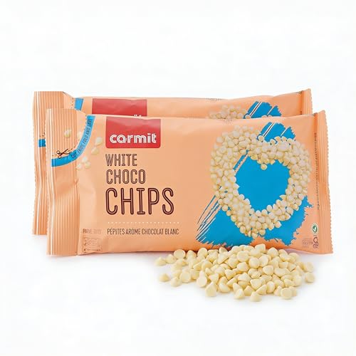 Carmit Mini White Chocolate Chips, 7.05 oz (2 Pack) | Vegan & Gluten-Free | Dairy Free Baking Chips | Kosher Pareve