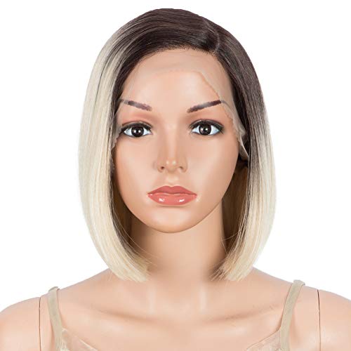 Debut-Lace-Front-Wigs-for-Black-Women-Bob-Wigs-for-White-Women-Synthetic-Hair-95-120g-Blond-Straight-Swiss-Lace-Heat-Resistant-Fibers-Half-Hand-Tied-95-Inches-TT6613