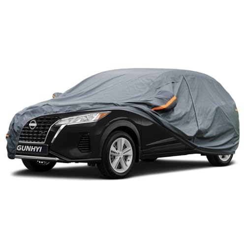 Image of GUNHYI Premium Car Cover Custom Fit Nissan Kicks, 16 Layers Heavy Duty Car Cover Waterproof All Weather with Zipper Door for Sun Rain Snow Dust Uv Protection
