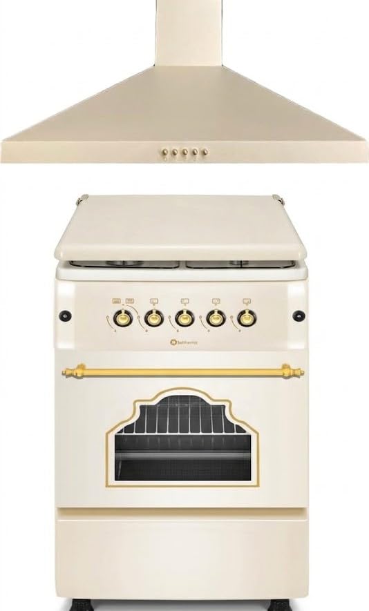 SOLTHERMIC COMBO PACK CREMA RÚSTICO COCINA GAS F5S40G2C CREMA RÚSTICA + CAMPANA H60P CREMA / 50 CM/GRAN CAPACIDAD DE EXTRACION/BAJO CONSUMO/ALTA GAMA